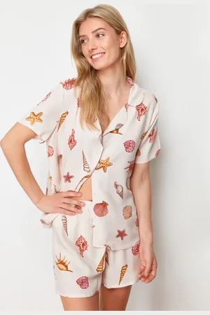Trendyol Bedrucktes Pyjama-set Aus Gewebter Viskose für Damen - 38