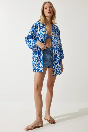 Happiness istanbul Kimono Aus Gemusterter Viskose für Damen - 36