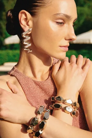 Trendyol X Zeynep Tosun Goldene Ohrringe Mit Schlangenmotiv für Damen - One Size