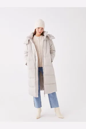 LC Waikiki Einfarbiger, Übergroßer Puffermantel Mit Kapuze für Damen - 38