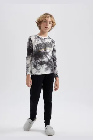 DeFacto Gemustertes Pyjama-set Aus Gekämmter Baumwolle Für Jungen Langarm B2377a823wn für Herren - 9–10 Jahre