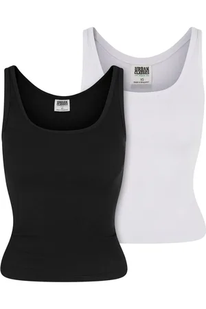 Urban classics Bio Basic Rib Top 2er Pack für Damen - 3XL