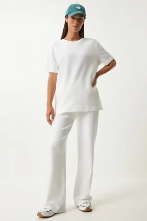 Happiness istanbul Weißes T-shirt- Und Jogginghosen-set – für Damen - 38