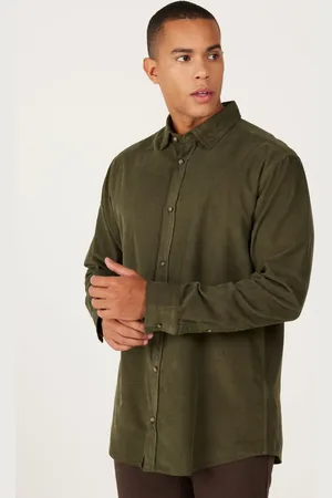 Altınyıldız Classics Khakifarbenes Hemd Aus 100 % Baumwolle Mit Verstecktem Knopfkragen Und Entspannter Passform für Herren - 2XL
