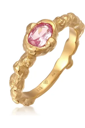 Haze & Glory Vergoldet-ring Aus 925er-sterlingsilber – Saphir-rosa für Damen - 52