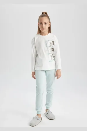 DeFacto Bedrucktes Pyjama-set Mit Langen Ärmeln Für Mädchen - für Damen - 7–8 Jahre