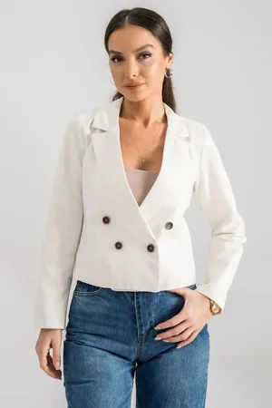 armonika Kurze Jacke Aus Gabardine Mit Zweireihigem Kragen, , für Damen - XL