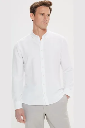Altınyıldız Classics Weißes Slim-fit-hemd Aus 100 % Baumwolle Mit Schmalem Schnitt Und Knopfkragen für Herren - L
