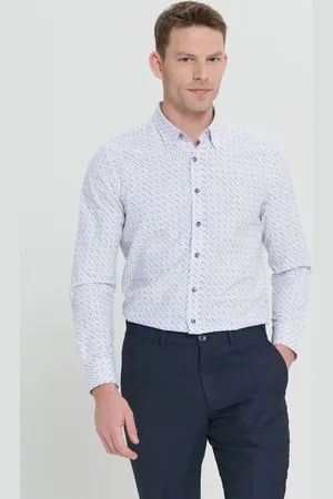 Altınyıldız Classics Schwarzes, Bügelleichtes Slim Fit Seersucker-hemd Mit Knopfkragen Und Muster für Herren - S