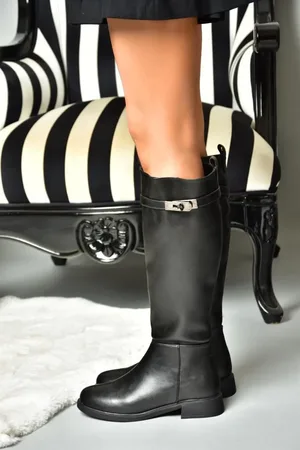 Fox 09 Schwarze Klassische Stiefel für Damen - 40