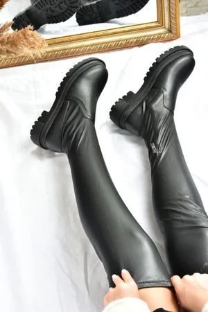 Fox Schwarze Stretch-overknee-stiefel 09 für Damen - 36