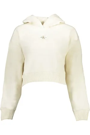 Calvin Klein Weißes Sweatshirt Mit Kapuzenkragen Und Blockmuster J20j220438ybi für Damen - M