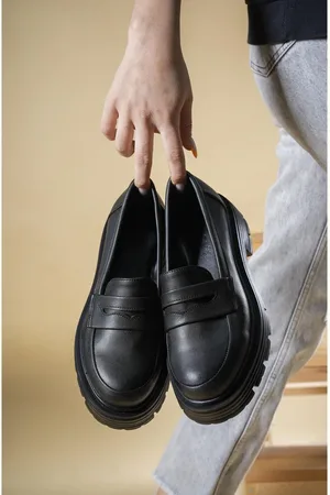 Riccon Daily Loafer Schuhe0012920 Schwarze Haut für Damen - 39