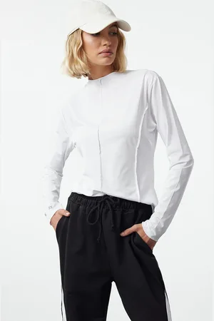 Trendyol Weißes Sport-strickoberteil Mit Mikrostich- Und Reflektordetail – für Damen - XS