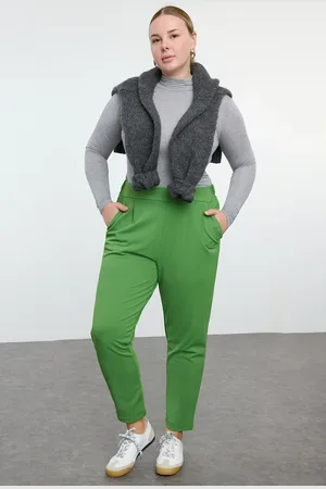 Trendyol Grüne Strickhose Im Karottenschnitt In Großen Größen - für Damen - XL
