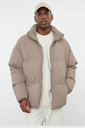 Trendyol Winter-pufferjacke In Übergröße – Stehkragen, Nerz für Herren - S