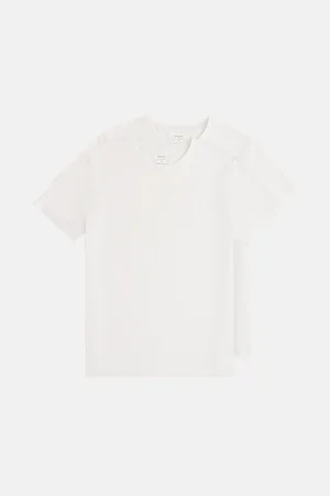 Avva Weißes T-shirt 2-teilig 100% Baumwolle, Rundhals, Regular Fit für Herren - 2XL
