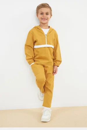 Trendyol Saisonales Strick-sweatshirt- Und Jogginghose-set Für Jungen – 100 % Baumwolle, Senfgelb, für Herren - 6–7 Jahre