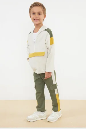 Trendyol Beigefarbenes, Saisonales, Dünnes Strick-sweatshirt-trainingsanzug-oberteil-set Für Jungen Aus 100 % Baumwolle für Herren - 6–7 Jahre