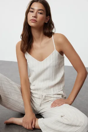 Trendyol Pyjama-set Mit Gewebtem Seilriemen Und Schnürdetail für Damen - 42