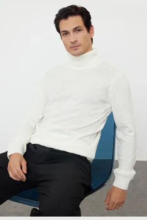 Trendyol Ecrufarbener Strickpullover Mit Rollkragenpullover für Herren - XL