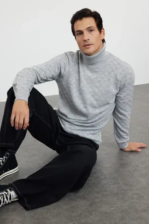 Trendyol Grauer Strickpullover Mit Rollkragenpullover für Herren - M