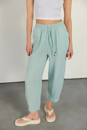 VATKALI Jogginghose Aus Leinenmischung Mintgrün für Damen - 38