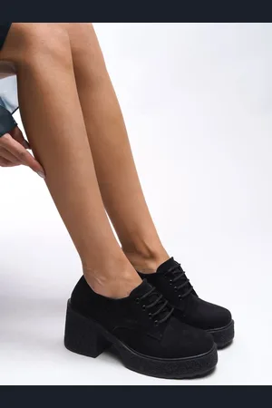 Riccon Thimdrarn Loafer Aus Schwarzem Wildleder – Absatz Und Schnürung 00121540 für Damen - 39