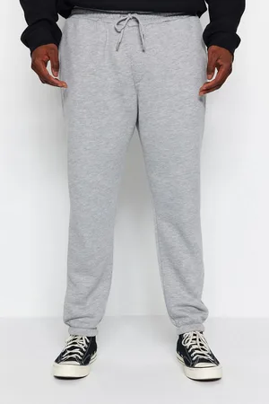Trendyol Graue Melange-jogginghose In Übergröße – Fleece-schnitt, Warm Halten für Herren - 3XL