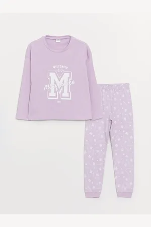 LC Waikiki Bedrucktes Langarm-pyjama-set Für Mädchen Mit Rundhalsausschnitt für Damen - 5–6 Jahre