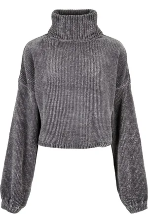 Urban classics Bayan Kısa Şönil Balıkçı Yaka Kazak für Damen - 5XL