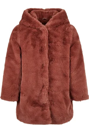 Urban classics Mädchen Teddymantel Mit Kapuze - 134-140