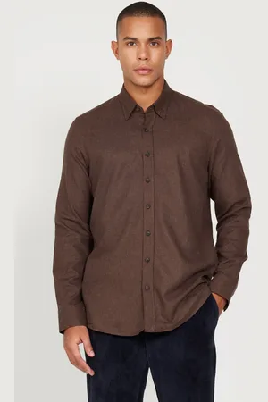 Altınyıldız Classics Oxford-flanell-slim-fit-hemd – Verdeckter Knopfkragen, , Baumwolle für Herren - L