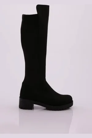 DGN Stretch Kniehohe Stiefel Statische Schuhe für Damen - 38