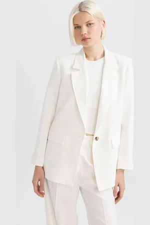 DeFacto Übergroße Blazerjacke Aus Leinenmischung Mit Breiter Passform Z2536az24sm für Damen - 38