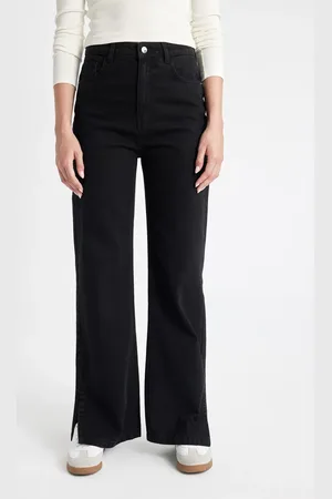 DeFacto 90er-jahre-jeanshose Mit Weitem Bein Und Hohem Taillenschlitz für Damen - 32