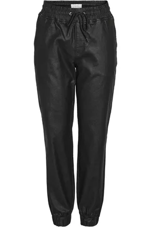 Noisy May Neulastic Waistband Beschichtete Schwarze Jogginghose für Damen - L