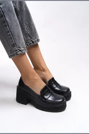 Riccon Quphrele Loafer Aus Schwarzem Lackleder Mit Absatz 00121520 für Damen - 39