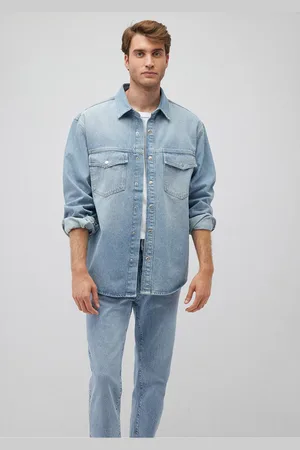 Mavi Ross 90lar Übergroßes Jeanshemd Misty Open Design-82947 für Herren - XS