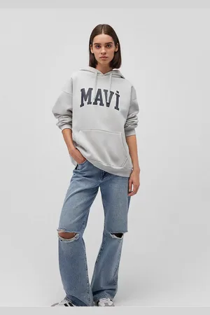 Mavi Graues Kapuzen-sweatshirt Mit Logo-print -34322 für Damen - M