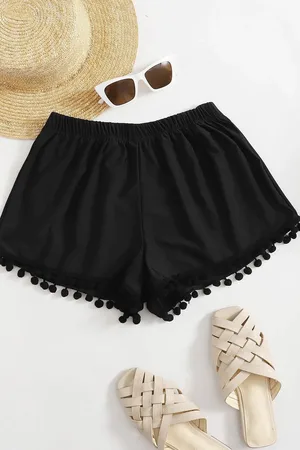 Angelsin Stylische Badeshorts Mit Pompons für Damen - 36