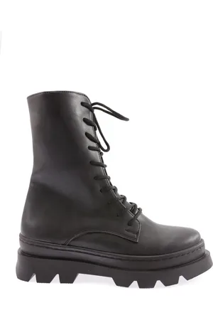 DGN Schnürstiefel Mit Reißverschluss, Schwarze Haut für Damen - 40