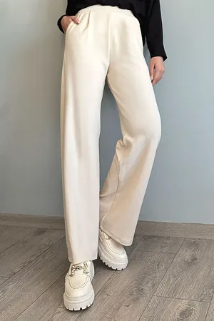 Instyle Farbe – Hose Mit Weitem Bein Und Faltendetail für Damen - 40