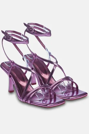 Trendyol Rosafarbene, Metallische Sandalen Mit Knöchelriemen – für Damen - 40