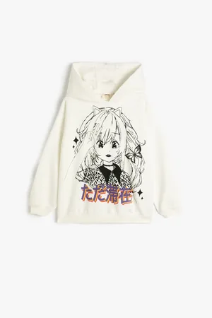 Koton Kapuzenpullover Mit Anime-aufdruck, Langärmlig, Band für Damen - 4–6 Jahre