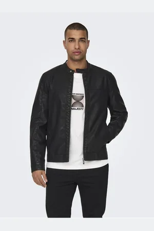 Only & Sons Bikerjacke In Lederoptik Onsmike Pu Racer Jacket Otw für Herren - M