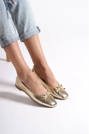 Capone Outfitters Hana Trend Bow Gold Ballerinas für Damen - 40