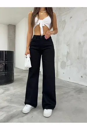 BİKELİFE Schwarze Palazzo-jeans Mit Hoher Taille für Damen - 42