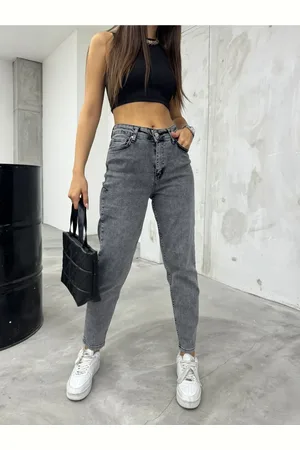 BİKELİFE Flexible/lycra-mom-jeans Mit Hoher Taille für Damen - 34