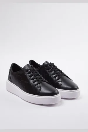 Trendyol Schwarze Sportschuhe Aus Echtem Leder Mit Krokodildetails für Herren - 42
